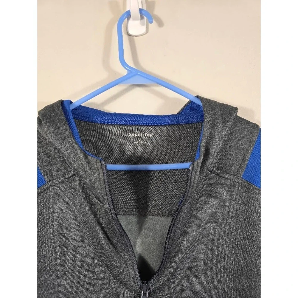 Sport-Tek Pullover Hoodie Activewear Half Zip Sweatshirt Gray Blue‎ XL